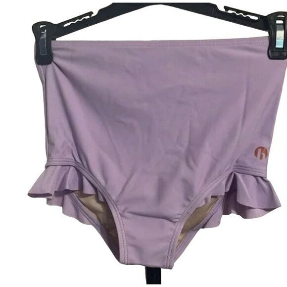 Girls Honey Mark Lavender Two-Piece Swimsuit W/Ruffle 11/12 - Picture 3 of 3